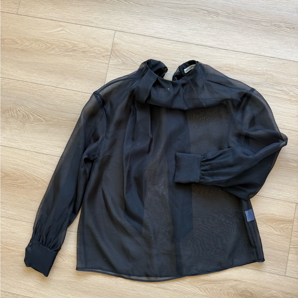 Rue Sophie Sheer Black Blouse